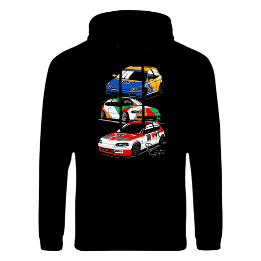CP-065 Honda Civic EG Legends Hoodie Schwarz