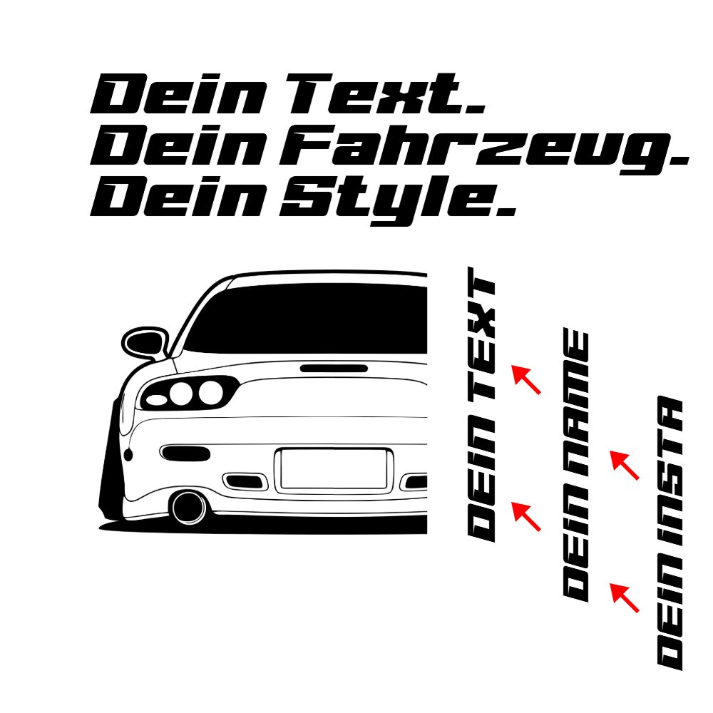 Mazda RX7 FD BJ 1992 personalisieren: Dein Text, dein Name, dein Insta