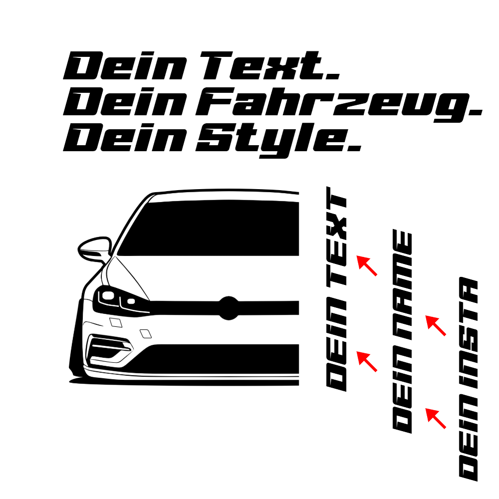 VW Golf 7 Facelift R-Line BJ 2017 personalisieren: Dein Text, dein Name, dein Insta