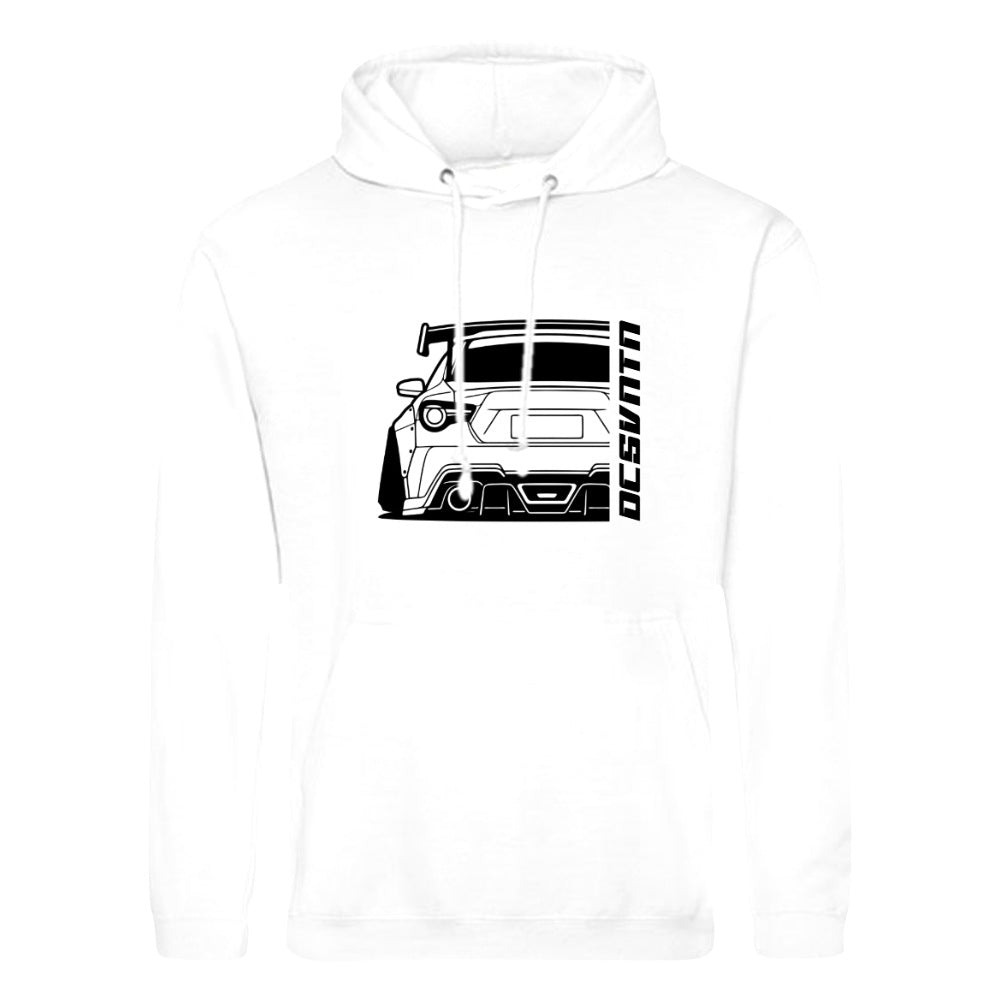 Toyota GT86 BJ 2012 Back Hoodie mit Print, weißer Auto Hoodie für Toyota Fans