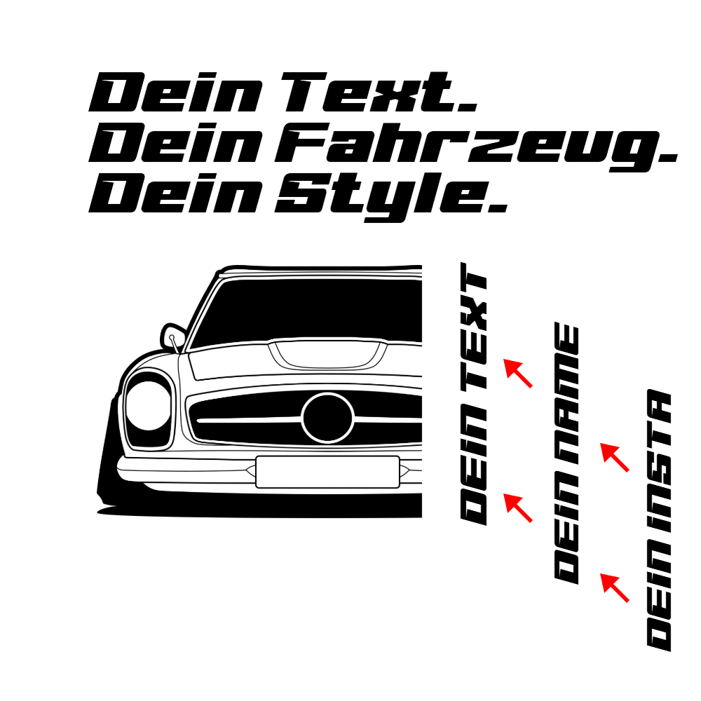 Mecerdes SL BJ 1963 personalisieren: Dein Text, dein Name, dein Insta
