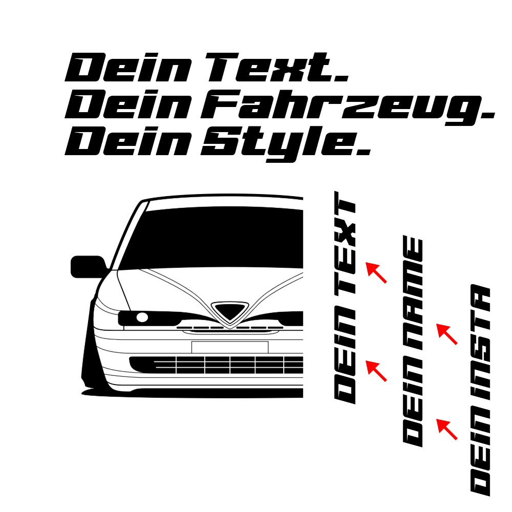 Alfa Romeo 146 BJ 1995 personalisieren: Dein Text, dein Name, dein Insta