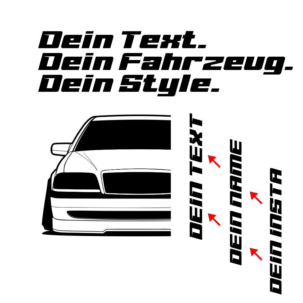 Mercedes-Benz C-Klasse W202 Pre-Facelift BJ 1993 personalisieren: Dein Text, dein Name, dein Insta