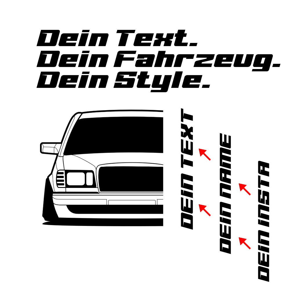 Mercedes S-Klasse W126 BJ 1979 personalisieren: Dein Text, dein Name, dein Insta