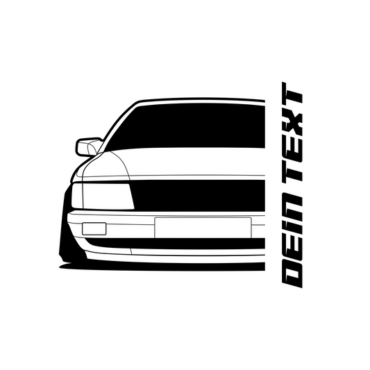 2. Audi 100 C3 Typ44 T-Shirt mit personalisierbarem Seitenschriftzug für Audi Fans