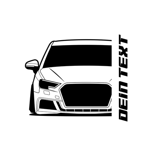 2. Audi A3 Sportback T-Shirt mit personalisierbarem Seitenschriftzug für Audi Fans