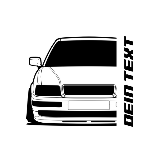 2. Audi 80 Quattro S2 B4 T-Shirt mit personalisierbarem Seitenschriftzug für Audi Fans