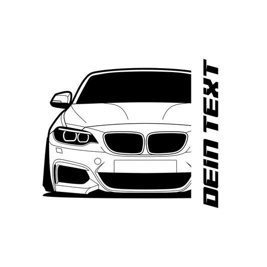 BMW F22 2er T-Shirt mit personalisierbarem Seitenschriftzug für BMW Fans