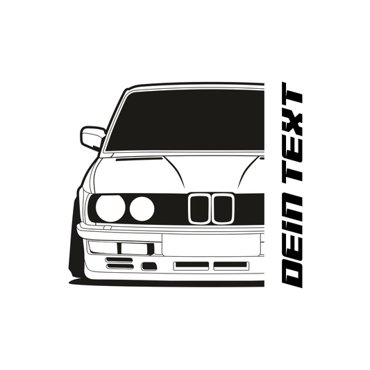 BMW E28 5er T-Shirt mit personalisierbarem Seitenschriftzug für BMW Fans