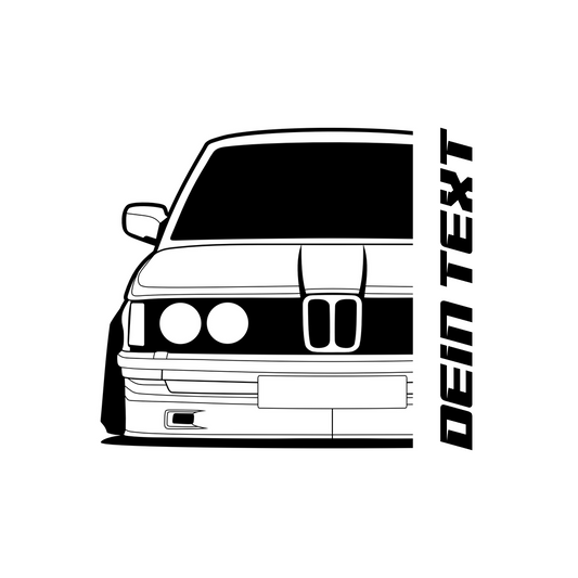 BMW E21 T-Shirt mit personalisierbarem Seitenschriftzug für BMW Fans