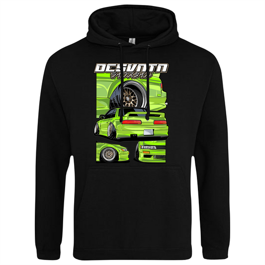 CP-090 Nissan Silvia S13 Grün Hoodie schwarz