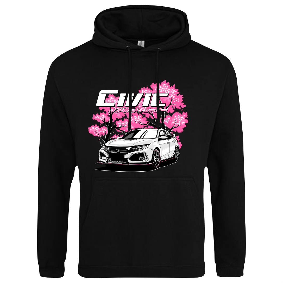 CP-093 Honda Civic FK8 Kirschblüten Hoodie schwarz
