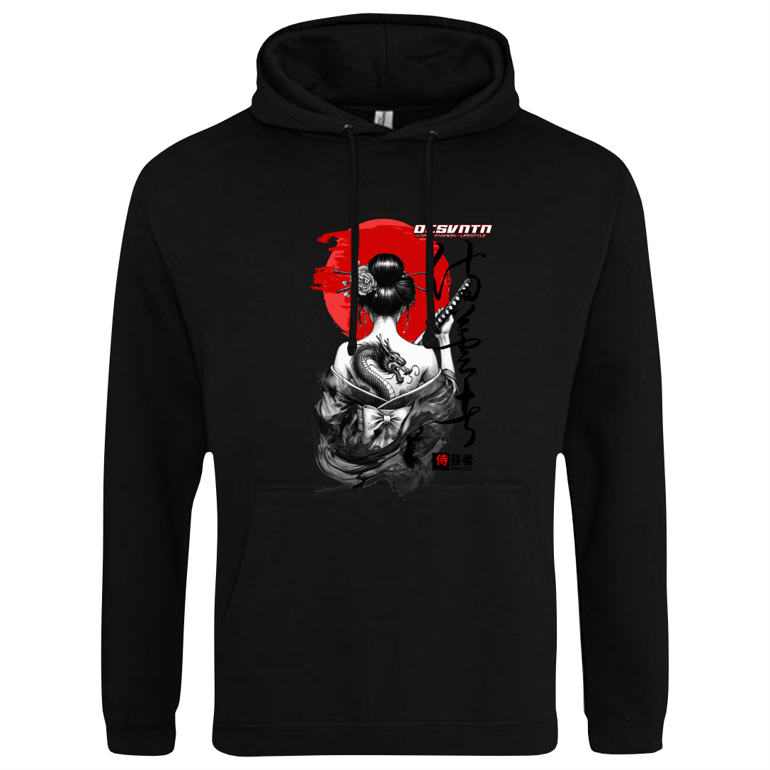 CP-204 Geisha Back Samurai Hoodie schwarz