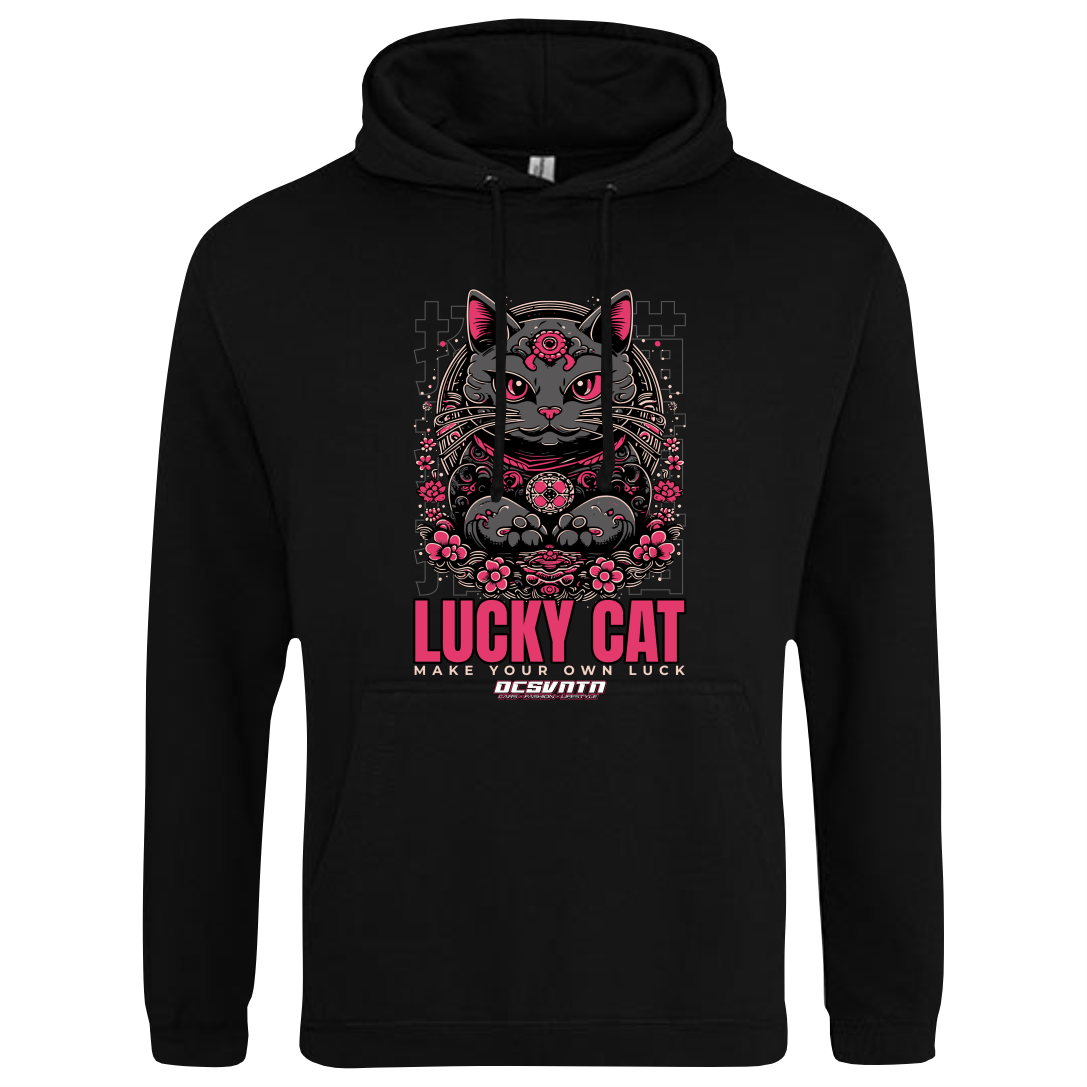 CP-209 Lucky Cat Japan Hoodie schwarz