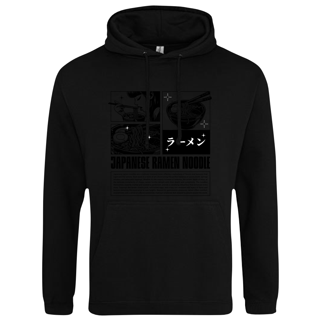 CP-217 Japanese Ramen Noodle Black Design Hoodie schwarz