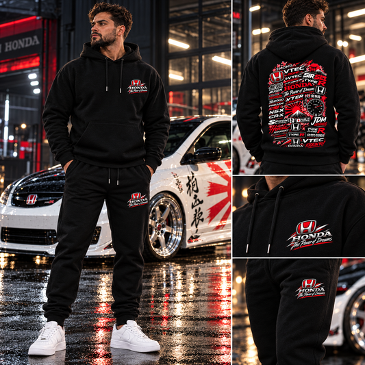 DCSVNTN Hoodie & Jogginghosen Set Schwarz Honda Bomb