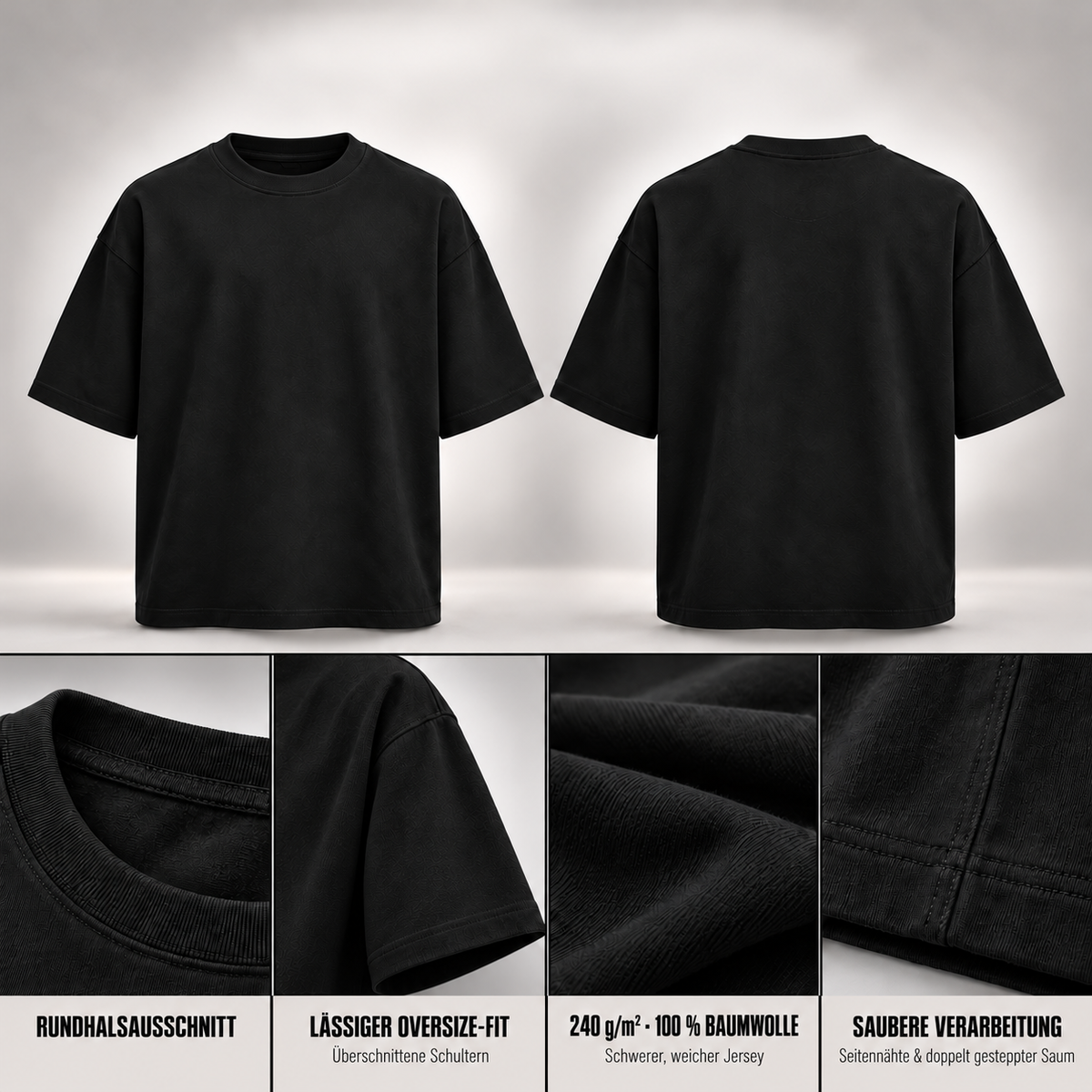 BY102 Oversize-Shirt – Material und Verarbeitungsdetails