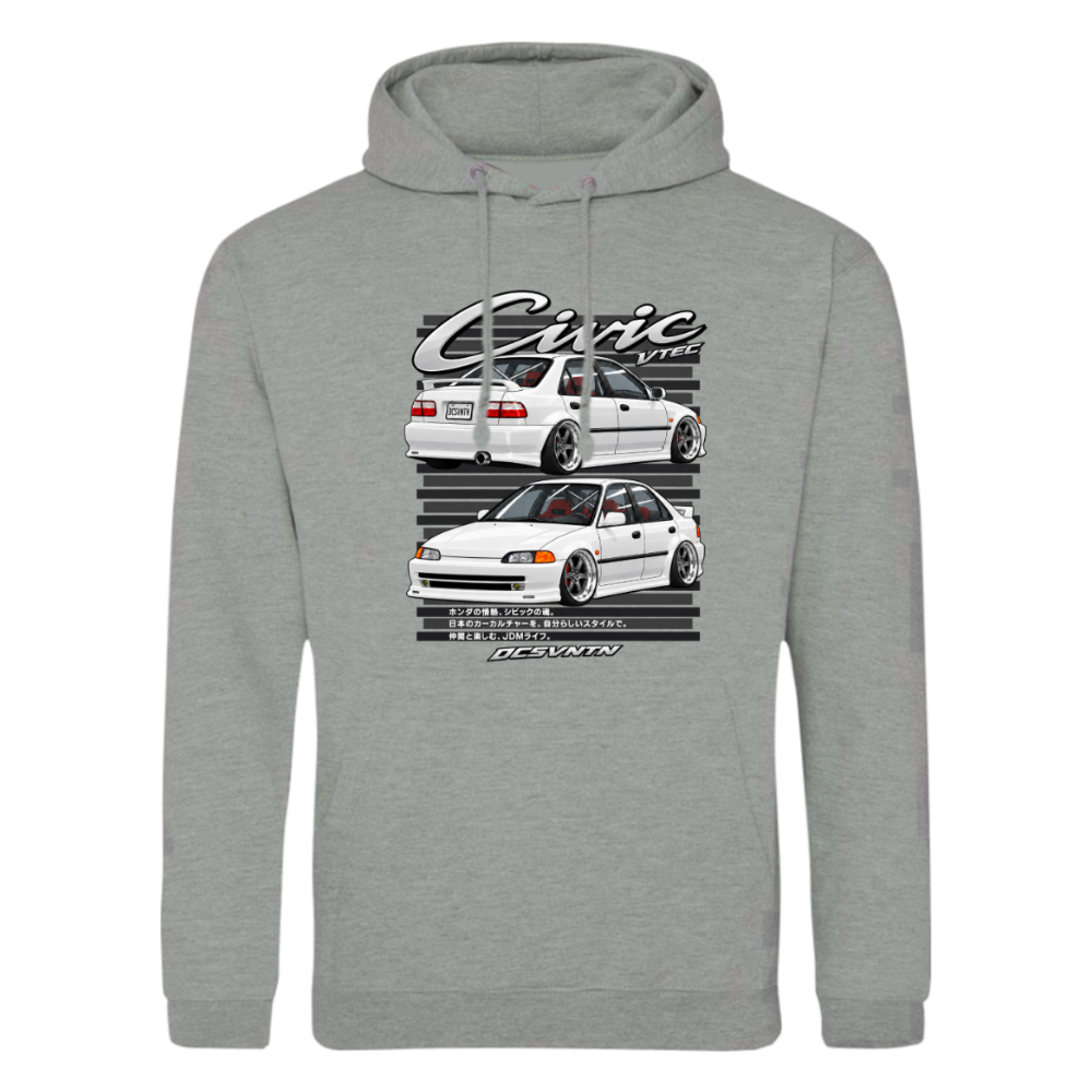 CP-265 Civic EG8 Limo Vtec Hoodie Grey Melange