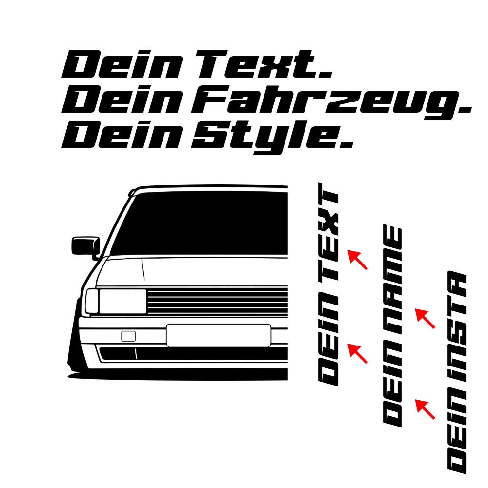 VW Polo 86C 2F G40 BJ 1991 personalisieren: Dein Text, dein Name, dein Insta