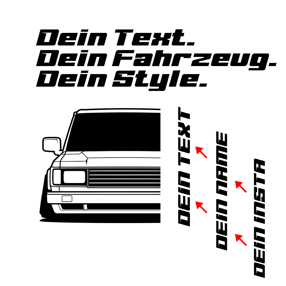 Toyota Landcruiser BJ 1987 personalisieren: Dein Text, dein Name, dein Insta