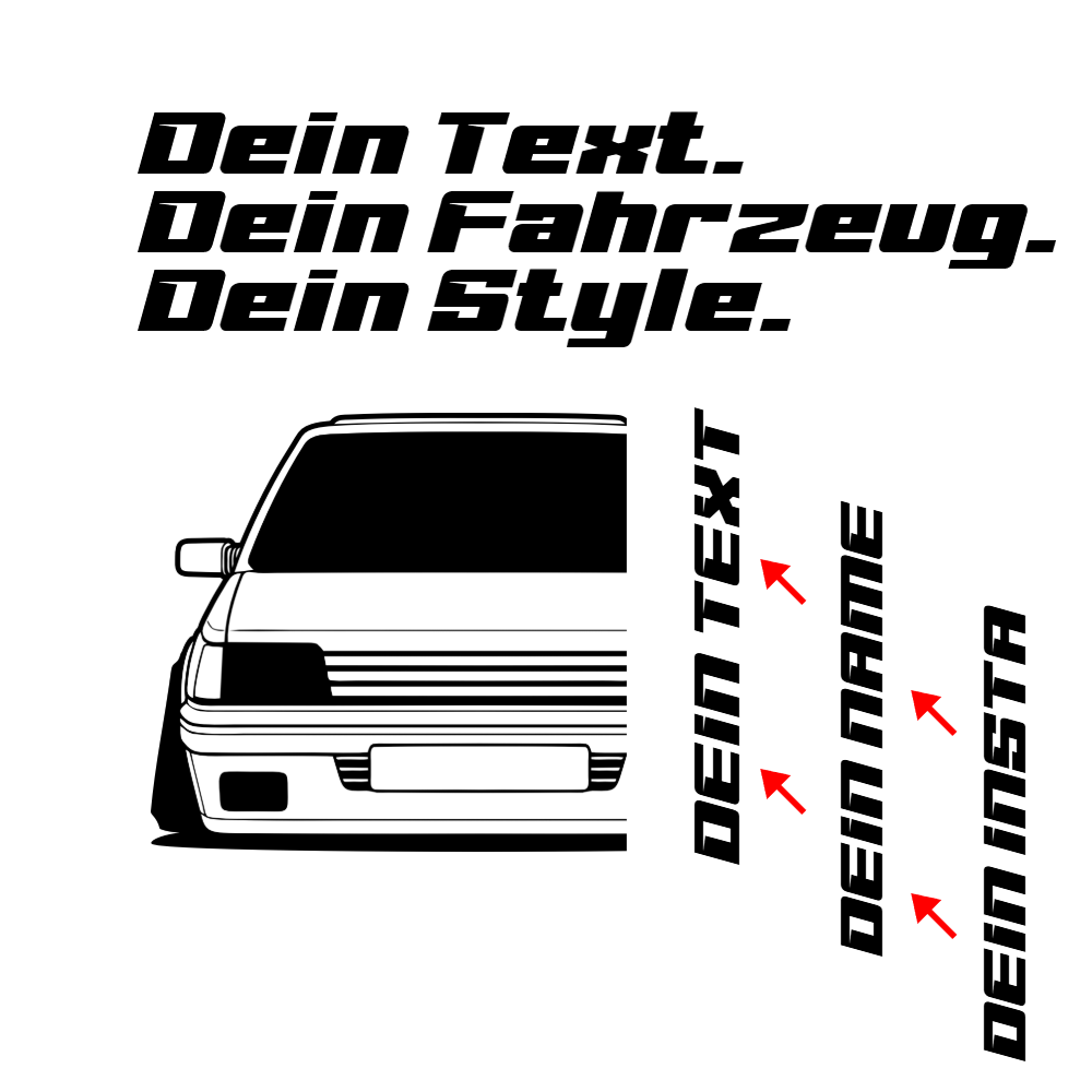 Peugeot 205 GTI BJ 1984 personalisieren: Dein Text, dein Name, dein Insta
