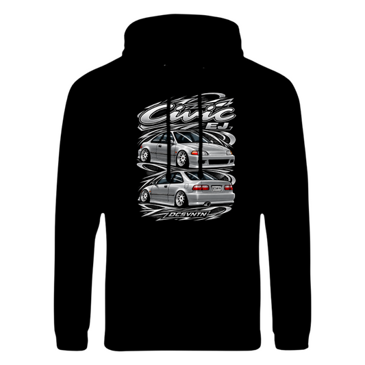 CP-261 Civic EJ Coupé Silver slammed Hoodie Schwarz