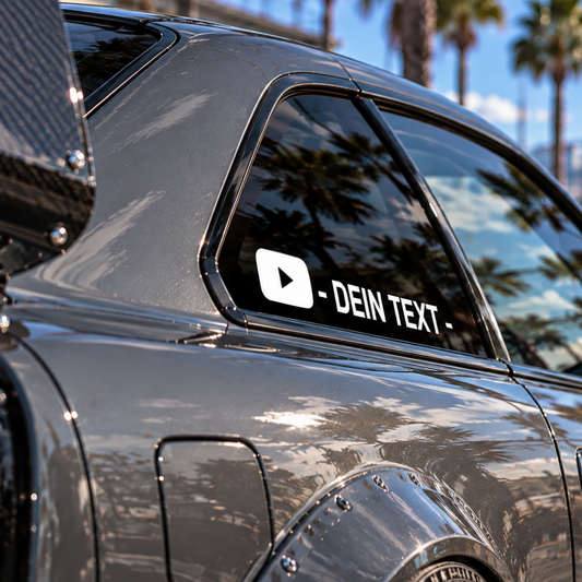 YouTube-Wunschsticker auf Autoscheibe