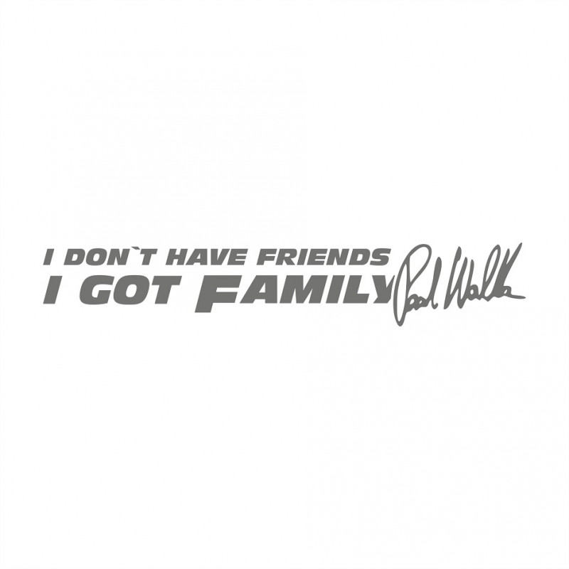 I don`t have Friends i got Family Paul Walker