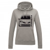 Nissan Primera P12 Outline Modern Hoodie Lady NI-024