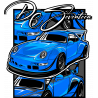 Porsche Breitbau Blau T-Shirt CP-006