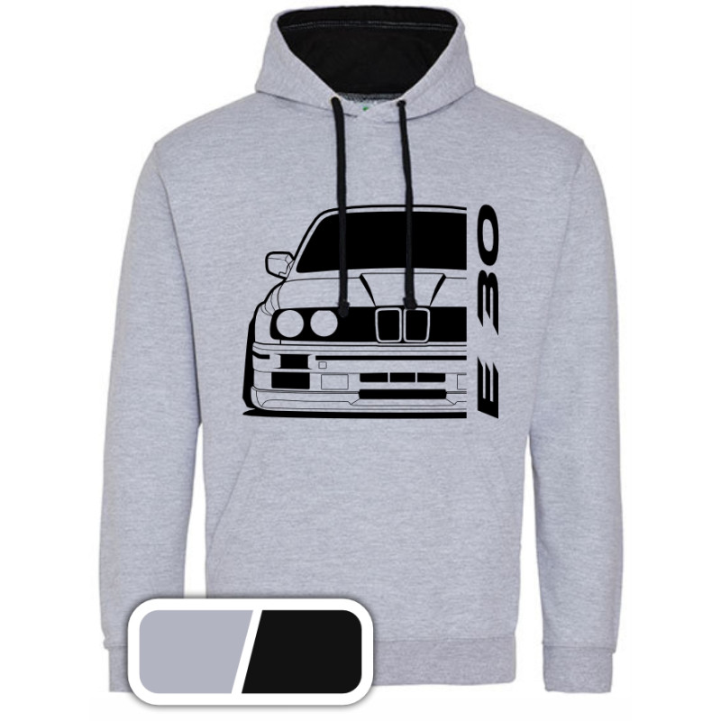 Bmw E30 Outline Modern Hoodie Varsity B-001