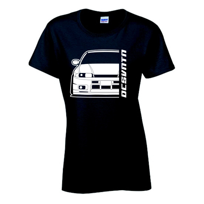 Nissan Skyline R33 GTST 1998 40th T-Shirt Lady Front Kontur Silhouetten