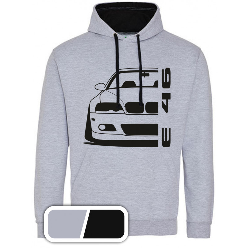 Bmw E46 Outline Modern Hoodie Varsity B-004