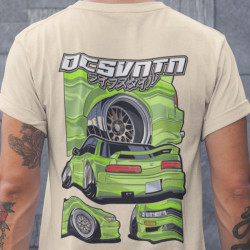 Nissan Silvia S13 Grün T-Shirt Brust und Rücken CP-090
