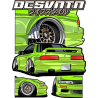 Nissan Silvia S13 Grün T-Shirt Brust und Rücken CP-090