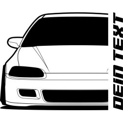 Honda Civic EG Hatch 1991 Hoodie Lady