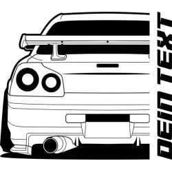 Nissan Skyline 34 GTR 1999 Spoiler HECK T-Shirt Lady