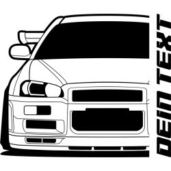 Nissan Skyline R34 GTR Spoiler 1999 Hoodie Lady