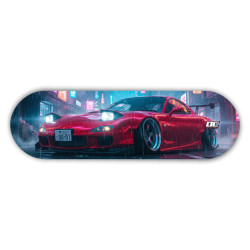 Hochwertige Deko Skateboard aus Birkenholz Mazda RX7 Wankel