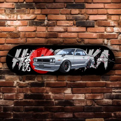 Hochwertige Deko Skateboard aus Birkenholz Hakosuka Skyline SKB-007