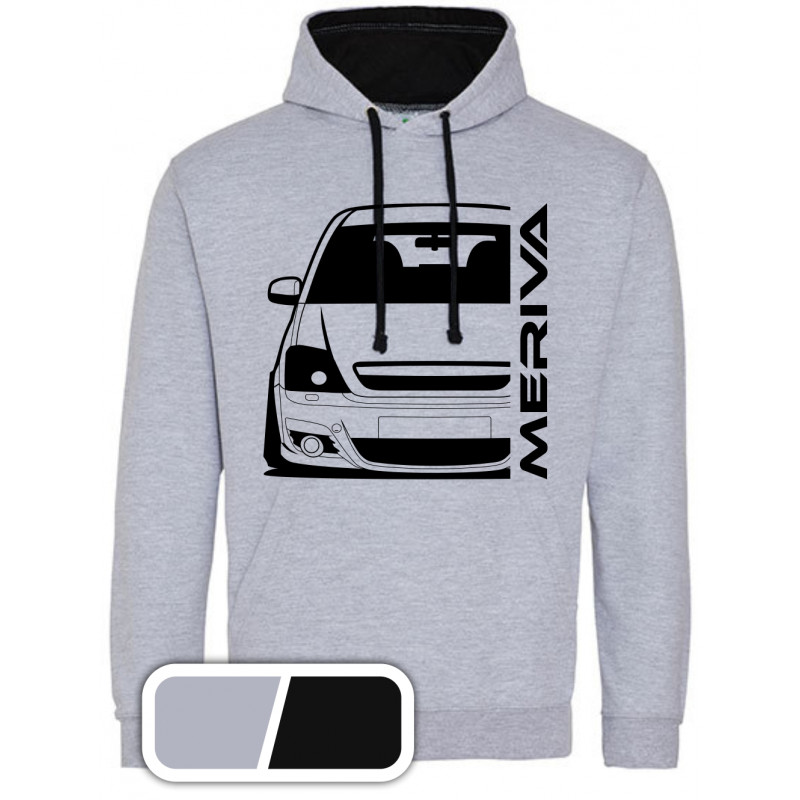 Opel Meriva A Facelift Outline Modern Hoodie Varsity