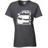 Honda Civic EM 2 Facelift Outline Modern T-Shirt Lady