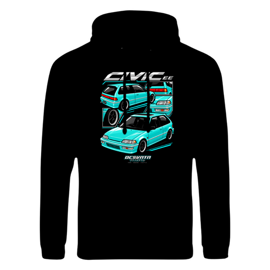 CP-255 Civic EE OEM + Collage Hoodie Schwarz