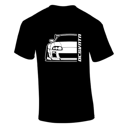 Toyota Supra MK 4 BJ 1993 T-Shirt Vorderseite mit Schriftzug, schwarzes Car Shirt Design