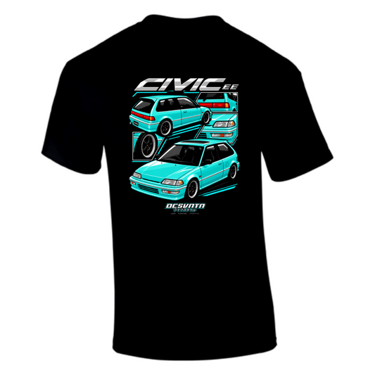 CP-255 Civic EE OEM + Collage T-Shirt Schwarz