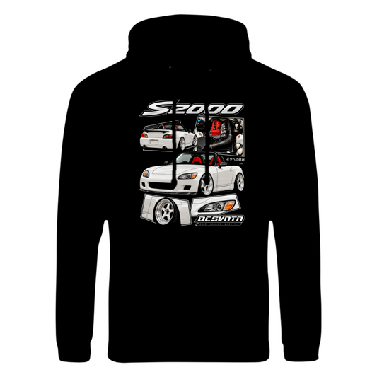 CP-258 S2000 White slammed Collage Hoodie Schwarz