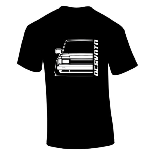 Toyota Landcruiser BJ 1987 T-Shirt Vorderseite mit Schriftzug, schwarzes Car Shirt Design