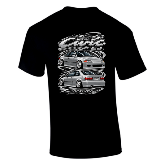 CP-261 Civic EJ Coupé Silver slammed T-Shirt Schwarz