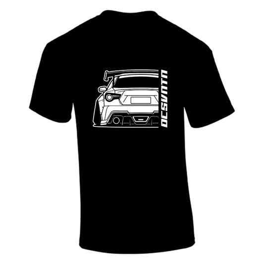 Toyota GT86 BJ 2012 Back T-Shirt Vorderseite mit Schriftzug, schwarzes Car Shirt Design