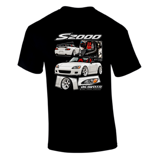 CP-258 S2000 White slammed Collage T-Shirt Schwarz